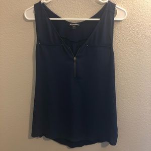 Express Tank Top Navy Blue with zipper detail